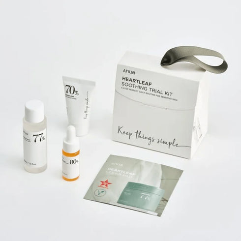 Descoperă rutina coreeană de bază cu Anua Trial Kit – mini produse esențiale pentru curățare, tonifiere și calmare. Ideal pentru testare sau călătorii.